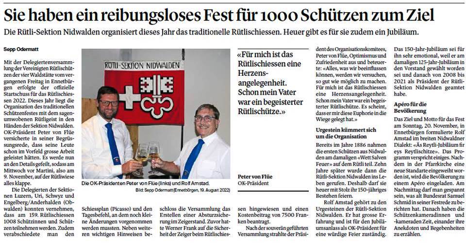 Nidwaldner Zeitung DV 19 August 2022